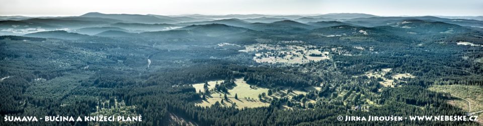 Šumava – Bučina a Knížecí Pláně panorama J1905